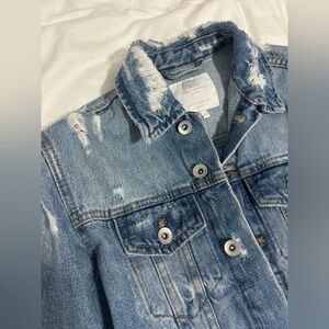 Zara distressed denim jacket